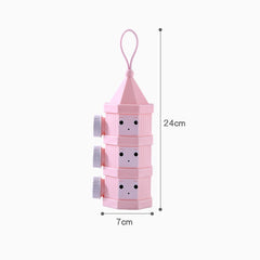 Outdoor Portable Detachable Layered Milk Powder Box Baby Sealed Milk Powder Box, 3 Grids, 4 Grids