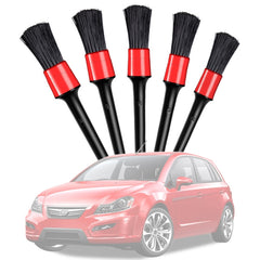 5 Pcs Car Detailing Brush Cleaning Natural Boar Hair Brushes Auto Detail Tools Products Wheels Dashboard, 5 in 1 White, 5 in 1 Random Color Delivery, 5 in 1 Black