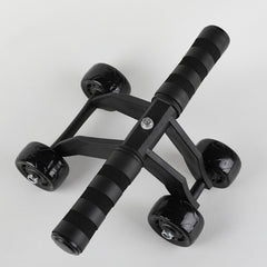 Multifunctional Frog-Style Four-wheel Abdominal Wheel Abdominal Muscle Exercise Fitness Equipment, Black, Green