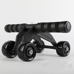 Multifunctional Frog-Style Four-wheel Abdominal Wheel Abdominal Muscle Exercise Fitness Equipment, Black, Green