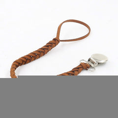 3 PCS Baby Pacifier Chain Leather Woven Anti-off Chain