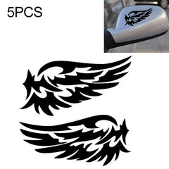 5 PCS Guardian Angel Wings Lovely Reflective Car Stickers Fashion Car Rearview Mirror For Strip Subsection, Black, White