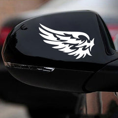 5 PCS Guardian Angel Wings Lovely Reflective Car Stickers Fashion Car Rearview Mirror For Strip Subsection, Black, White