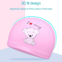 Children Cartoon Hippo Pattern PU Coated Waterproof Swimming Cap, Cartoon Hippo (Lack Blue), Cartoon Hippo (Pink), Cartoon Hippo (Blue), Cartoon Hippo (Orange)