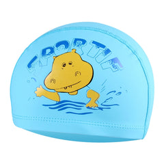 Children Cartoon Hippo Pattern PU Coated Waterproof Swimming Cap, Cartoon Hippo (Lack Blue), Cartoon Hippo (Pink), Cartoon Hippo (Blue), Cartoon Hippo (Orange)