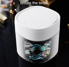 Household Mini Desktop Trash Can Covered Debris Storage Cleaning Cylinder Box, Push-type, Flip Lip