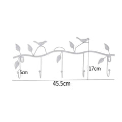 Wrought Iron Birds Pattern Decorated Simple Clothes Hooks
