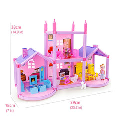 DIY Assembled Miniature Princess Doll House Small Villa Simulation Dream House Girl Toy, Miniature Princess Doll House