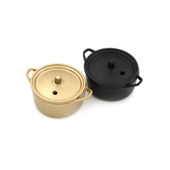 Doll House Miniature Kitchen Cooking Tools Alloy Copper Pot with Lid
