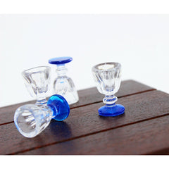 3 PCS Mini Transparent Goblet Glasses Beer Mug Doll House Model Accessories, Glasses Beer