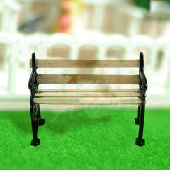 3 PCS Doll House Miniature Garden Furniture Wooden Bench Child Role Playing Toy, 3 PCS Wooden Bench