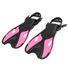 Adult Children Adjustable Flippers Snorkeling Equipment, Rose Red 42-45 Yards