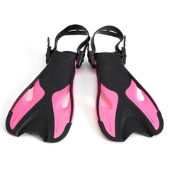Adult Children Adjustable Flippers Snorkeling Equipment, Rose Red 42-45 Yards