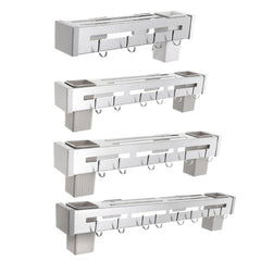 Kitchen Wall-mounted Rack Free Punching Chopsticks Holder, Brushed 30cm, Brushed 40cm, Brushed 50cm, Brushed 60cm, Black 30cm, Black 40cm, Black 50cm, Black 60cm