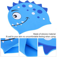 Children Cartoon Dinosaur Comfortable Silicone Swimming Cap, Children Swimming Cap(Green1), Children Swimming Cap(Pink)