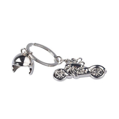 Classic 3D Simulation Model Of Motorcycle Motorcycle Helmet Charms Creation Alloy Key Chain Key Holder Car Key, Motorcycle Shape