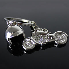 Classic 3D Simulation Model Of Motorcycle Motorcycle Helmet Charms Creation Alloy Key Chain Key Holder Car Key, Motorcycle Shape