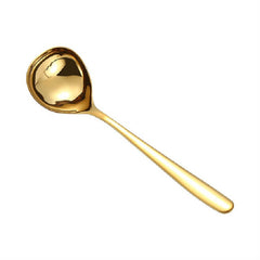 Stainless Steel Sauce Spoon Creative Big Head Long Handle Spoon, Original Steel, Gold, Rose Gold, Blue, Colorful, Black