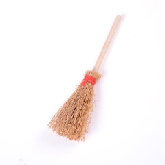 2 PCS Miniature Doll House Kitchen Patio Accessories Wooden Broom Children's Educational Toys, Wooden Broom