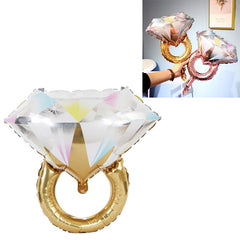 Wedding Marriage Room Decoration Balloon Diamond Ring Foil Balloon, Specification:Large Gold Diamond, Small Pink Diamond Ring, Small Blue Diamond Ring, Small Gold Diamond, Small Rose Gold Diamond, Golden ido Diamond Ring, Silver ido Diamond Ring       ...