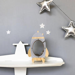 Nordic Wood Rocket Money Box Toys Living Room Decoration Piggy Bank