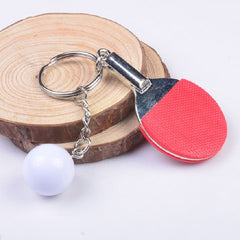 2 PCS Creative Metal table Tennis Keychain Handmade Jewelry Gift Sports Keychain, Table Tennis Shape(Red), Table Tennis Shape(Yellow), Table Tennis Shape(Light Blue)
