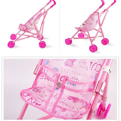 Mini Doll House Plastic Baby Stroller Set Children Educational Toys, Random Color Delivery, Baby Stroller Set