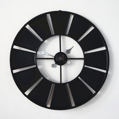 Digital Round Retro Wall Clock Creative License Plate Wrought Iron Decorative Clock, Round Retro Wall Clock
