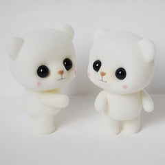 Little Cute PVC Flocking Animal Bear Dolls Creative Gift Kids Toy, Size: 5.5*3.8*6.3cm, White Bear