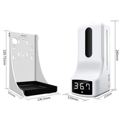 K9 Pro Handsfree Non-contact Body Light-sensitive Distance Sensor Thermometer + 1000ml Automatic Non-contact Liquid Soap Dispenser with Base Mount, K9 Pro