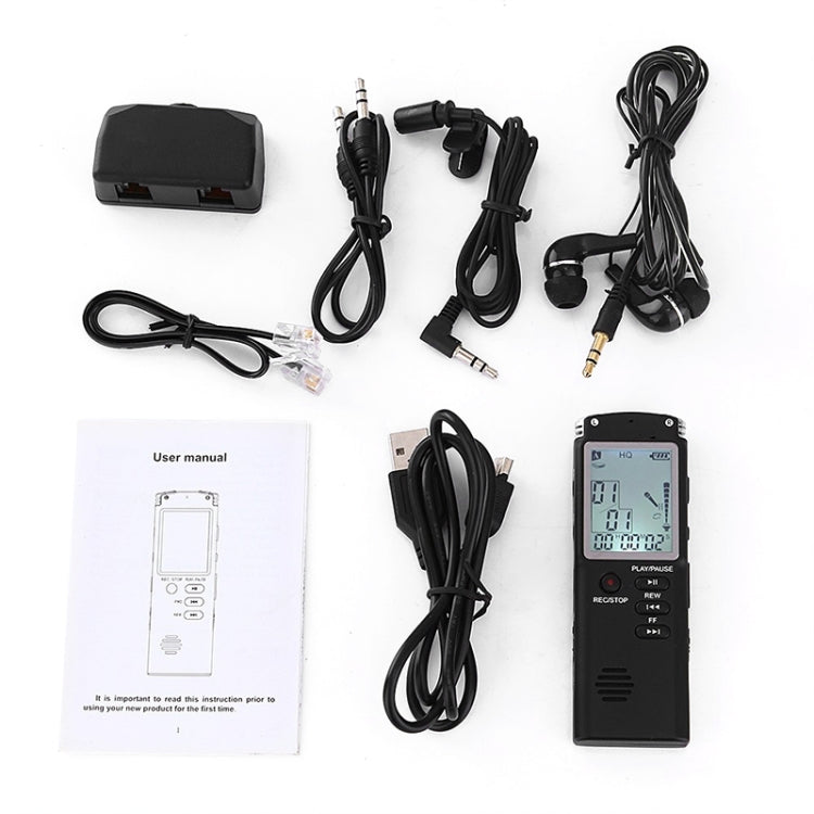 T60 Monochrome Screen HD Noise Reduction Digital Voice Recorder, 16G, Support MP3 / WAV Format, 16G