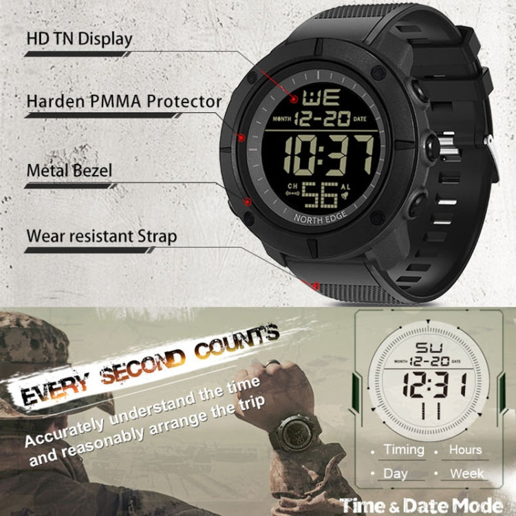 TANK North Edge Men Fashion Professional Military Army Outdoor Sport Waterproof Running Swimming Smart Digital Watch, TANK North Edge