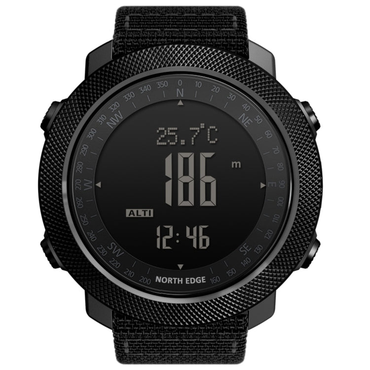 NORTH EDGE Multi-function Waterproof Outdoor Sports Electronic Smart Watch, Support Humidity Measurement / Weather Forecast / Speed Measurement, Style: Nylon Strap, Nylon Strap