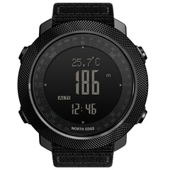 NORTH EDGE Multi-function Waterproof Outdoor Sports Electronic Smart Watch, Support Humidity Measurement / Weather Forecast / Speed Measurement, Style: Nylon Strap, Nylon Strap