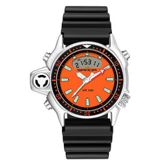 SANDA 3008 Multifunctional Men Outdoor Sports Noctilucent 50m Waterproof Digital Wrist Watch