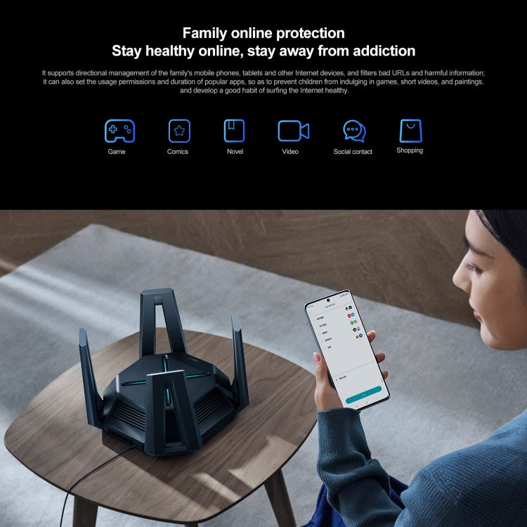 Original Xiaomi WiFi Router 10 Gigabit Tri-Band Wireless Mesh Network Game Acceleration Repeater, US Plug, 10 Gigabit