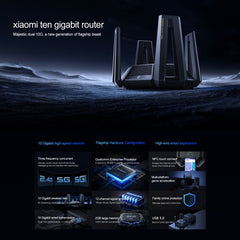 Original Xiaomi WiFi Router 10 Gigabit Tri-Band Wireless Mesh Network Game Acceleration Repeater, US Plug, 10 Gigabit