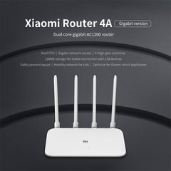 Original Xiaomi WiFi Router 4A Smart APP Control AC1200 1167Mbps 128MB 2.4GHz & 5GHz Dual-core CPU Gigabit Ethernet Port Wireless Router Repeater with 4 Antennas, Support Web & Android & iOS, US Plug, 4A (Dual-core CPU)