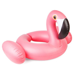 Kids Summer Water Fun Inflatable Flamingo Shaped Pool Ride-on Swimming Ring Floats, Outer Diameter: 87cm, Outer Diameter: 87cm