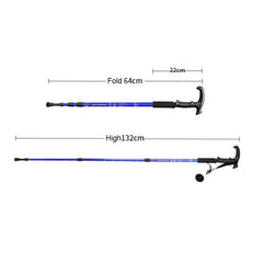 132cm Telescopic Outdoor Three-section Trekking Pole, Silver#132cm