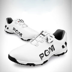 PGM Golf Rotating Buckle Waterproof Microfiber Leather Breathable Non-slip Sneakers for Men(Color:White Green Size:45), 43, 44, 45