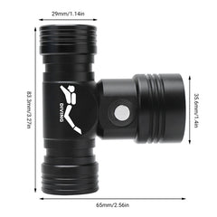 60m Underwater Photography Video Fill-up Headlight Diving Flashlight with Battery Display Function(Headlight+Battery+Charger)