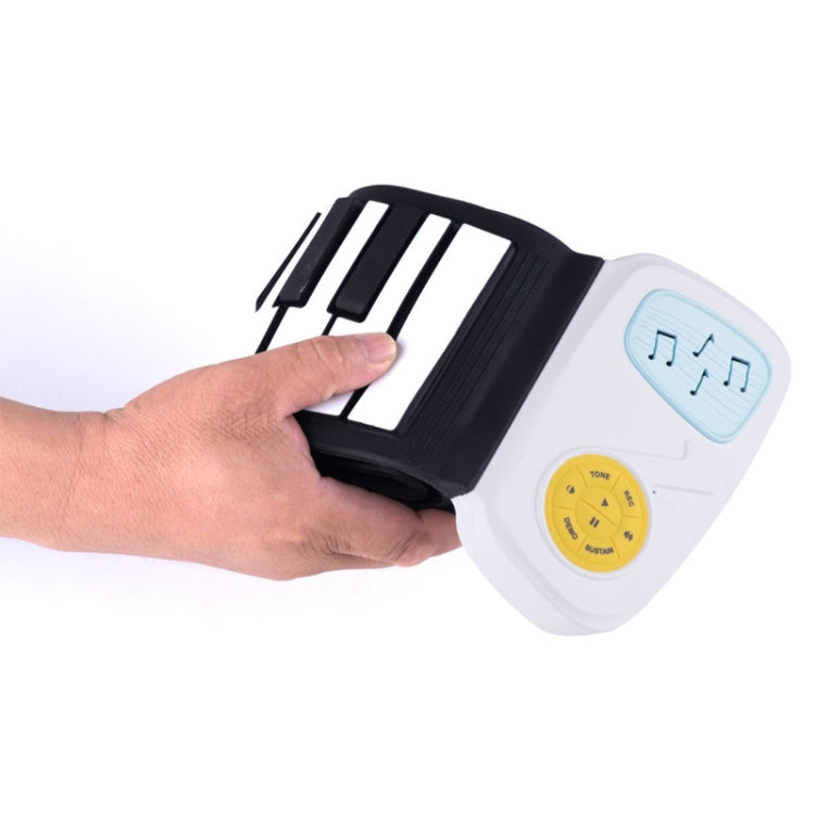 49-key Hand Roll Silicone Children Electronic Piano, colored
