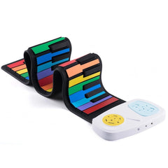 49-key Hand Roll Silicone Children Electronic Piano, colored