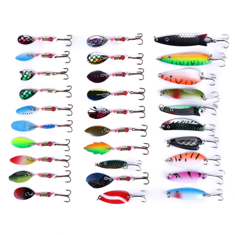 HENGJIA SPB30 30 PCS Sequin Set Metal Sequins False Bait Fresh Sea Bass Fishing Bait, Length: 2.5 to 4cm, Bagged, Bagged