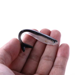 HENGJIA SO101 10 PCS 8cm/2.4g Loach Soft Bait Two-color Small Fish Road Soft Fishing Lure for Sea Fishing