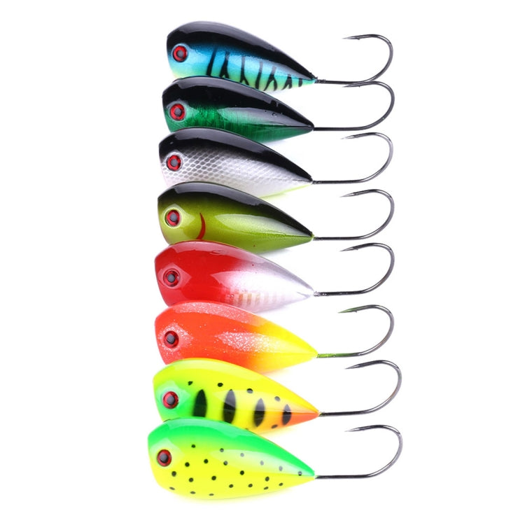 HENGJIA PO036 8 PCS 8cm/13g Big Mouth Single Hook Hitting Water Wave Hard Bait Lure Outdoor Fishing Gear Lure Fishing Bait Fishing Tackle, PO036