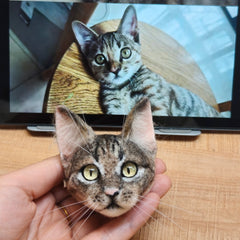 Custom Needle-Felted Pet Portrait Brooch | Handmade Wool Felt | Memorial Keepsake